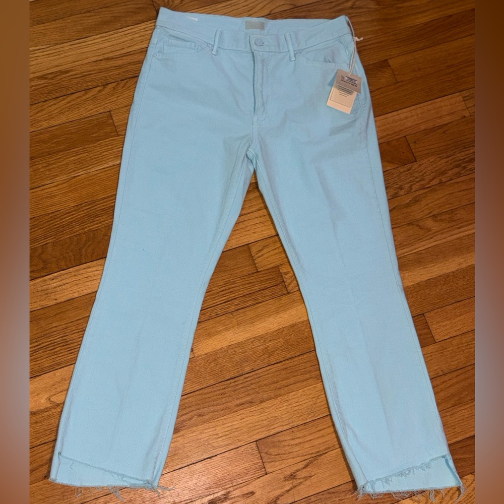 MOTHER The Insider Crop Step Fray in Sky Blue - Picture 3 of 13